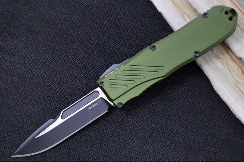 Guardian Tactical Recon 035 G2 - CPM-Magnacut Steel / Two-Toned Finish / Spear Point Blade/ OD Green Anodized Aluminum Handle 98211G2