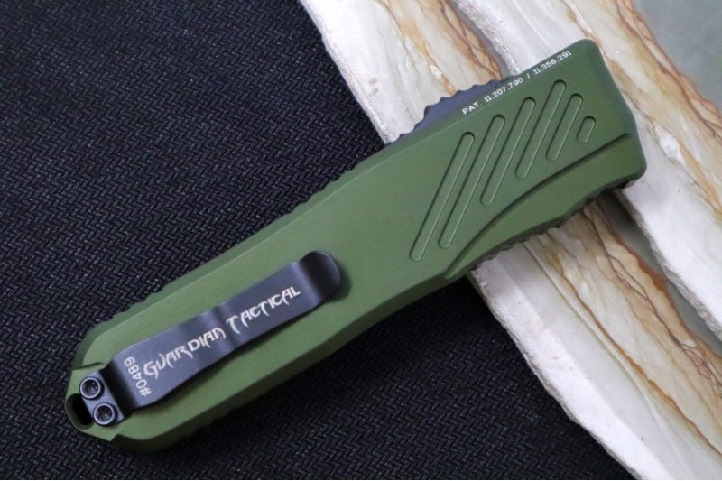 Guardian Tactical Recon 035 G2 - CPM-Magnacut Steel / Black Tactical Finish / Spear Point Blade/ OD Green Anodized Aluminum Handle 98111G2