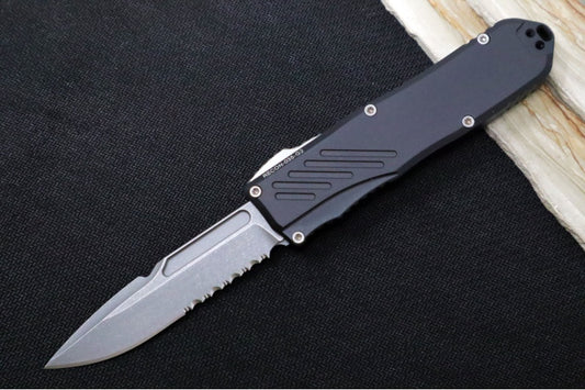 Guardian Tactical Recon 035 G2 - CPM-Magnacut Steel / Stonewashed Finish / Serrated Spear Point Blade / Black Anodized Aluminum Handle 93512G2