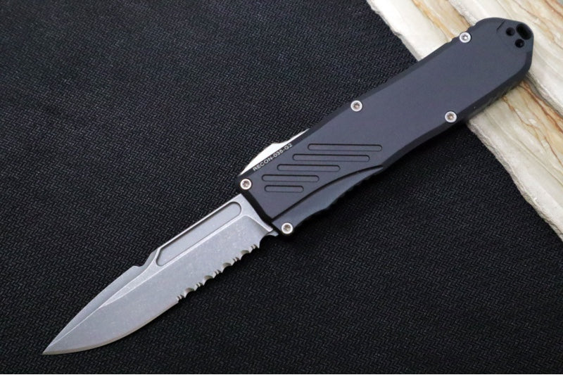 Guardian Tactical Recon 035 G2 - CPM-Magnacut Steel / Stonewashed Finish / Serrated Spear Point Blade / Black Anodized Aluminum Handle 93512G2 - Northwest Knives