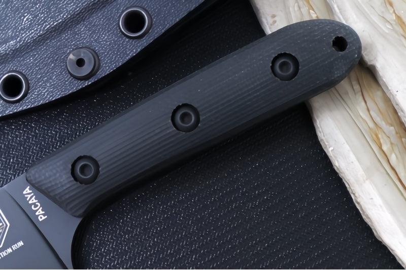 Esee Knives Pacaya Fixed Blade - Black Canvas Micarta Handle / CPM-3V Steel / Black Cerakoted Blade PACAYA-3V-B