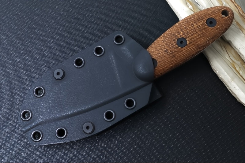 Esee Knives Sencillo Fixed Blade - Brown Burlap Micarta Handle / CPM-Magnacut Steel / Stonewashed Finish SENCILLO-M