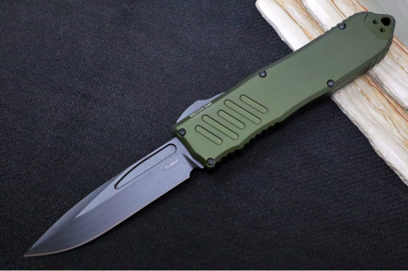 Guardian Tactical Recon 040 - Black Tactical Finish / Elmax Steel / OD Green Anodized Aluminum Handle 118111 - Northwest Knives