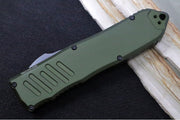 Guardian Tactical Recon 040 OTF - Serrated Drop Point Blade / Black Tactical Finish / Elmax Steel / OD Green Anodized Aluminum Handle 118112 - Northwest Knives