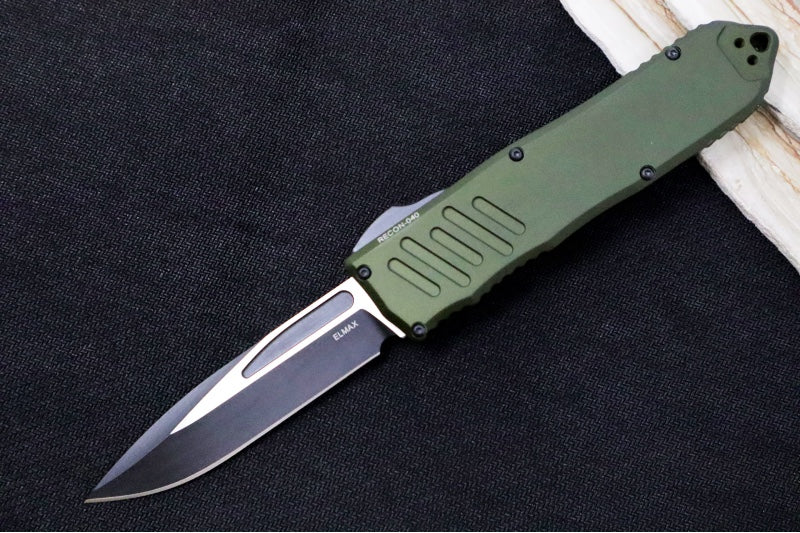Guardian Tactical Recon 040 - 2-Toned Black Finish / Elmax Steel / OD Green Anodized Aluminum Handle 118211 - Northwest Knives