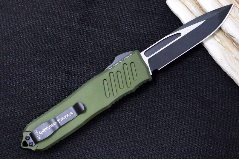 Guardian Tactical Recon 040 - 2-Toned Black Finish / Elmax Steel / OD Green Anodized Aluminum Handle 118211 - Northwest Knives