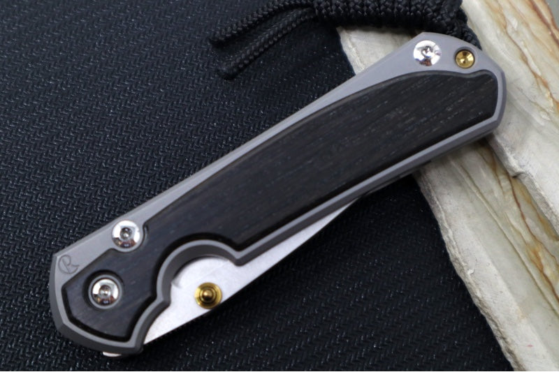 Chris Reeve Knives Small Sebenza 31 - Drop Point Blade in CPM-Magnacut / Bog Oak Inlay (A1) S31-1100 - Northwest Knives