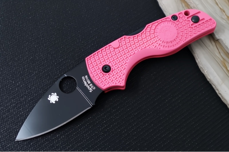 Spyderco Lil Native Lockback Lightweight - Pink FRN / BD1N Steel / Black DLC Finished Blade C230PPNBK