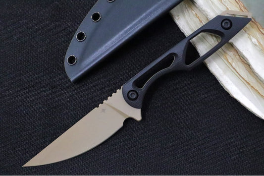 Toor Knives Willow - Canyon Drab KG Gunkote Finished Blade / CPM-154 Steel / Black G-10 Skeletonized Handle / Kydex Sheath 850049642958