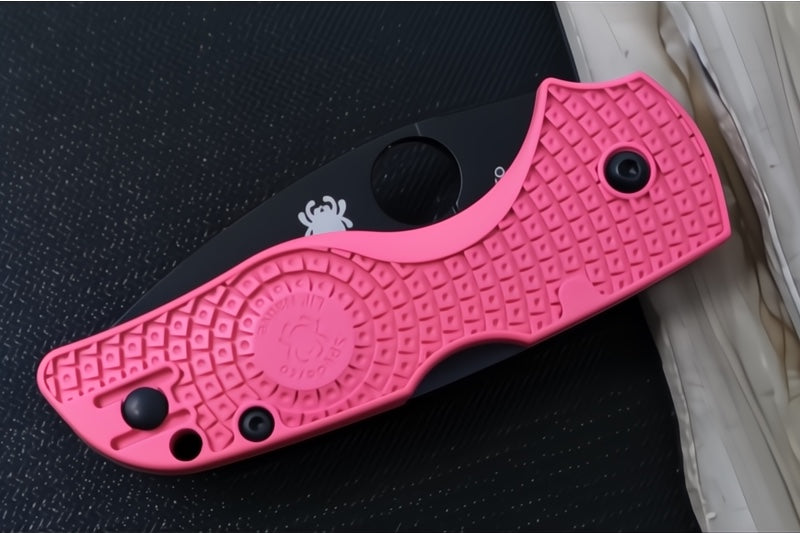 Spyderco Lil Native Lockback Lightweight - Pink FRN / BD1N Steel / Black DLC Finished Blade C230PPNBK