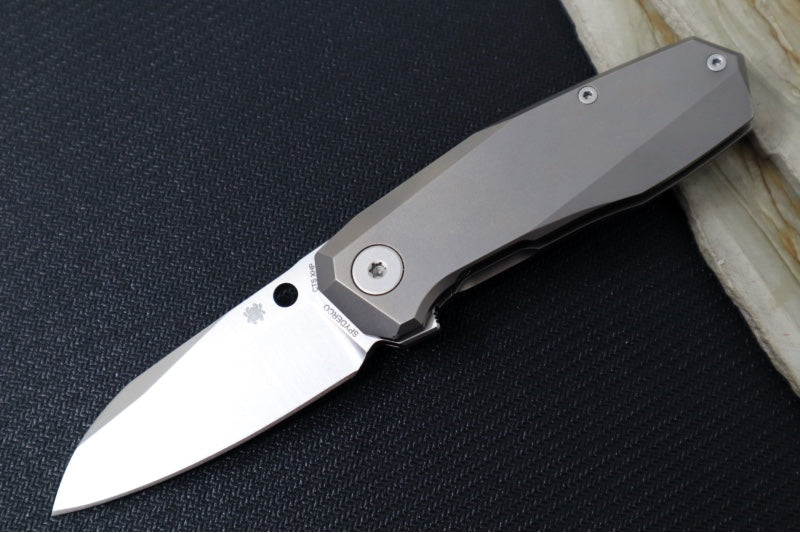 Garage Spyderco Techno 3 - Chamfered Titanium Handle / XHP Steel / Sheepsfoot Blade - C158TIP3 - Northwest Knives
