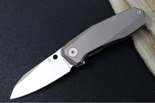 Garage Spyderco Techno 3 - Chamfered Titanium Handle / XHP Steel / Sheepsfoot Blade - C158TIP3 - Northwest Knives