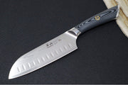 Cangshan Cutlery NAKA Series 6" Santoku Knife - 67 Layered Forged X-7 Damascus - Magnetic Wood Saya Sheath - Northwest Knives
