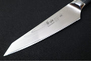 Cangshan Cutlery NAKA Series 6" Serrated Utility Knife - 67 Layered Forged X-7 Damascus - Magnetic Wood Saya Sheath - Northwest Knives