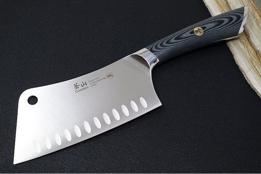 Cangshan Cutlery NAKA Series 6" Meat Cleaver Knife - 67 Layered Forged X-7 Damascus - Magnetic Wood Saya Sheath - Northwest Knives