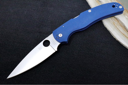 Spyderco Native Chief - SPY27 Steel / Drop Point Blade / Satin Finish / Blue G-10 Handle Scales C244GPCBL