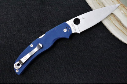 Spyderco Native Chief - SPY27 Steel / Drop Point Blade / Satin Finish / Blue G-10 Handle Scales C244GPCBL