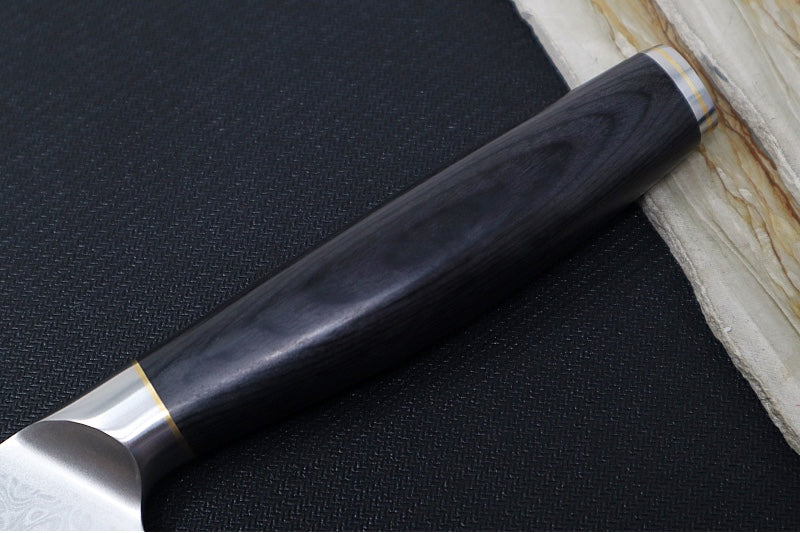 Taski - 8" Chef Knife - 67-layer TS-60 Damascus - Black Pakkawood Handle - Handmade in Seki City, Japan