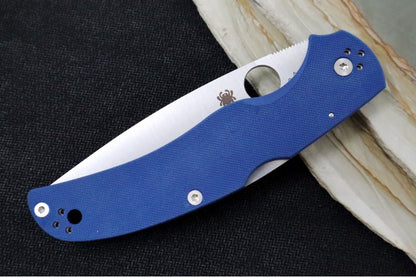 Spyderco Native Chief - SPY27 Steel / Drop Point Blade / Satin Finish / Blue G-10 Handle Scales C244GPCBL