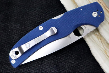 Spyderco Native Chief - SPY27 Steel / Drop Point Blade / Satin Finish / Blue G-10 Handle Scales C244GPCBL