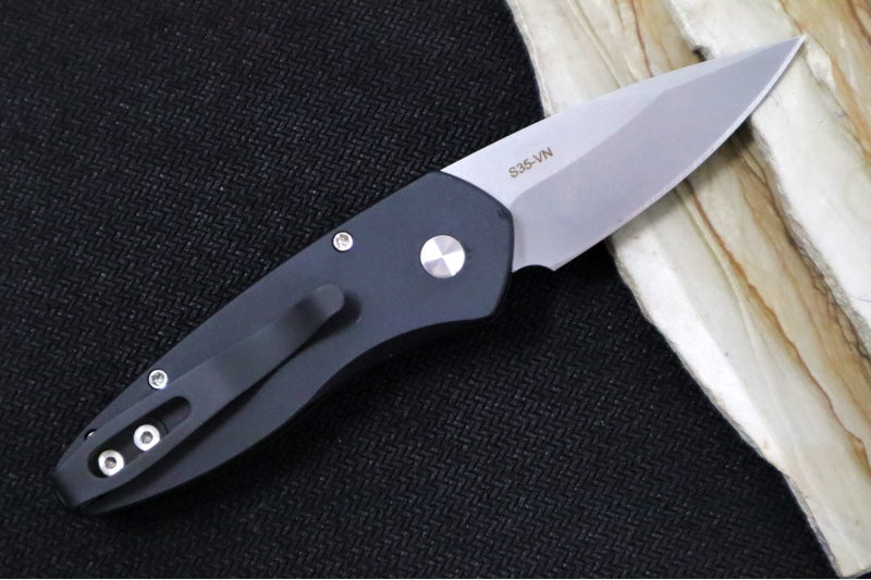 Pro Tech Sprint Auto - Black Handle - Stonewash S35VN Blade