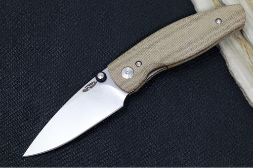 TRM Knives NEUTRON 2 Linerlock - OD Green Micarta Handle  / Magnacut Steel / Tumbled Finish - Northwest Knives