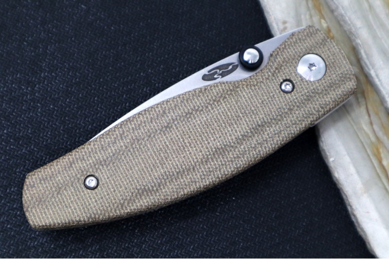 TRM Knives NEUTRON 2 Linerlock - OD Green Micarta Handle  / Magnacut Steel / Tumbled Finish - Northwest Knives