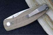 TRM Knives NEUTRON 2 Linerlock - OD Green Micarta Handle  / Magnacut Steel / Tumbled Finish - Northwest Knives