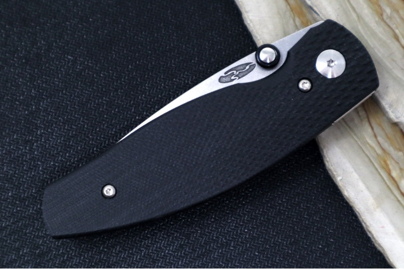TRM Knives NEUTRON 2 Linerlock - Jet Black Lizard Skin G10 Handle  / Magnacut Steel / Tumbled Finish - Northwest Knives