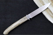 Lionsteel AG01 Fixed Blade - Green Canvas Micarta Handle & Titanium Bolsters / M390 Steel / Drop Point Blade / Brown Leather Sheath AG01CVG - Northwest Knives