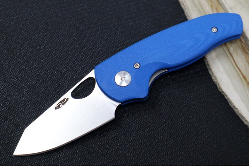 TRM Knives Holier NERD Linerlock - Royal Blue G10 Handle  / Magnacut Steel / Tumbled Finish