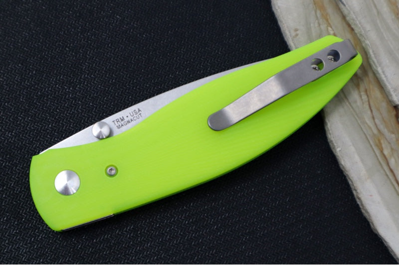TRM Knives ATOM Linerlock - Day Glow Sunburst G10 Handle  / Magnacut Steel / Tumbled Finish