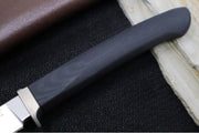 Lionsteel AG01 Fixed Blade - Black G-10 Handle & Titanium Bolsters / M390 Steel / Drop Point Blade / Brown Leather Sheath AG01GBK - Northwest Knives