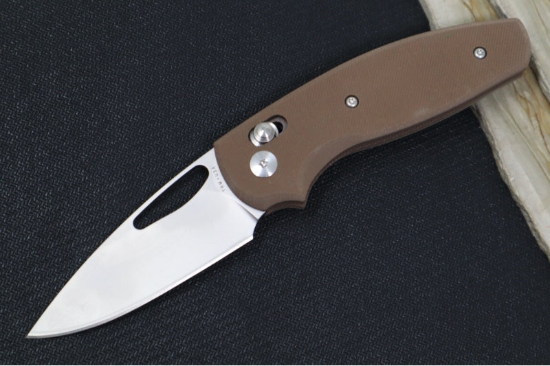 TRM Knives BULLDOG Rev. B - Earth Brown G10 Handle  / Magnacut Steel / Tumbled Finish - Northwest Knives