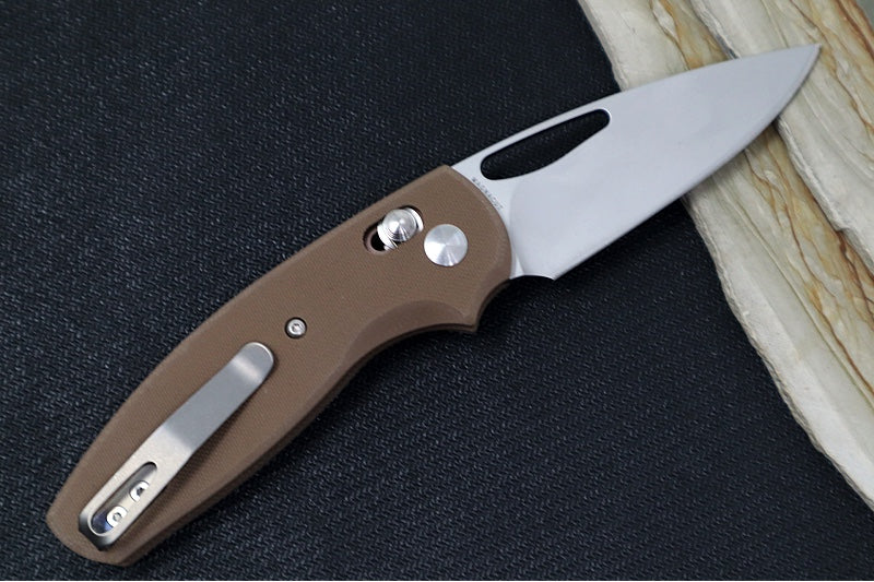 TRM Knives BULLDOG Rev. B - Earth Brown G10 Handle  / Magnacut Steel / Tumbled Finish - Northwest Knives
