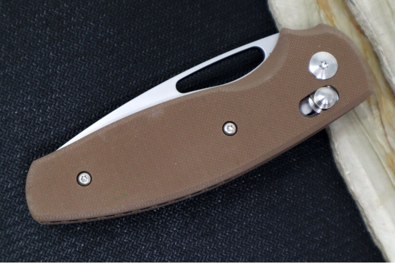 TRM Knives BULLDOG Rev. B - Earth Brown G10 Handle  / Magnacut Steel / Tumbled Finish - Northwest Knives