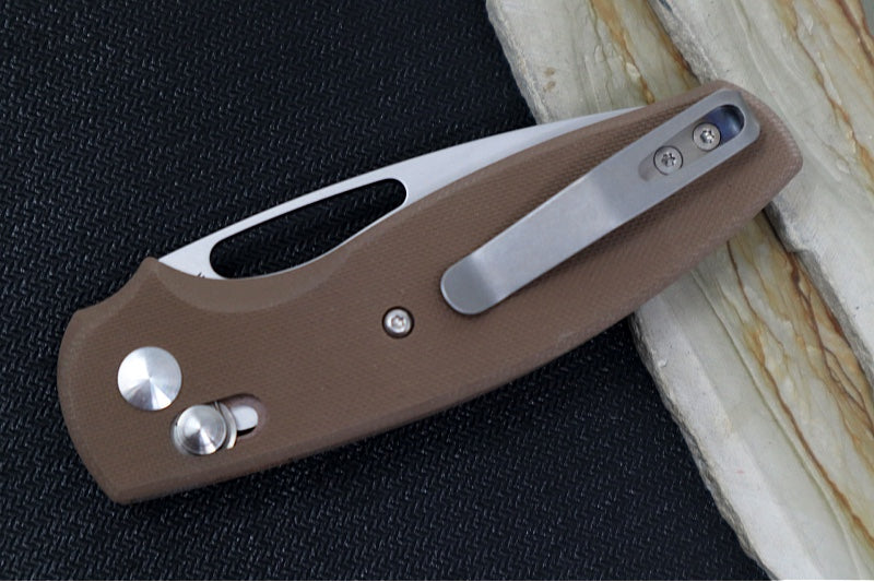 TRM Knives BULLDOG Rev. B - Earth Brown G10 Handle  / Magnacut Steel / Tumbled Finish - Northwest Knives