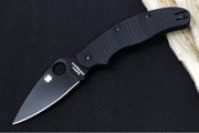 Spyderco UK Penknife Salt - Black G10 Handle / Black Leaf Shaped Blade / Magnacut Steel C94GMCBKP - Northwest Knives