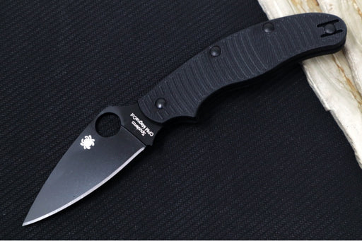 Spyderco UK Penknife Salt - Black G10 Handle / Black Leaf Shaped Blade / Magnacut Steel C94GMCBKP - Northwest Knives
