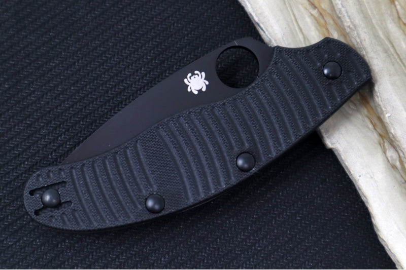 Spyderco UK Penknife Salt - Black G10 Handle / Black Leaf Shaped Blade / Magnacut Steel C94GMCBKP - Northwest Knives
