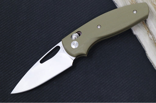 TRM Knives BULLDOG Rev. B - OD Green 3D Lizard G10 Handle  / Magnacut Steel / Tumbled Finish - Northwest Knives
