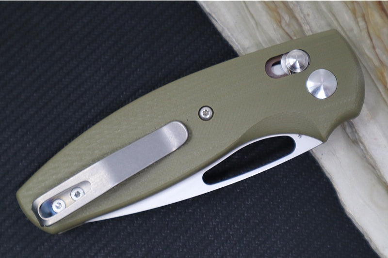 TRM Knives BULLDOG Rev. B - OD Green 3D Lizard G10 Handle  / Magnacut Steel / Tumbled Finish - Northwest Knives