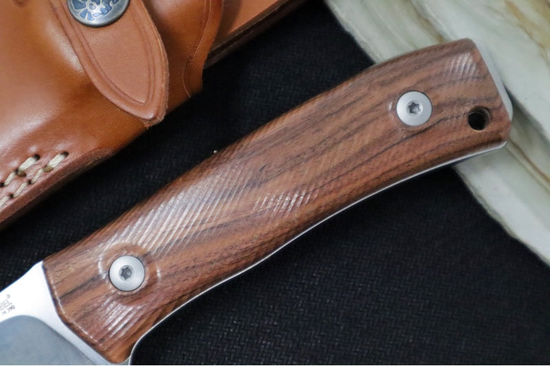 Lionsteel M4 Hunting Knife w/ Santos Wood Handle - Fixed Blade