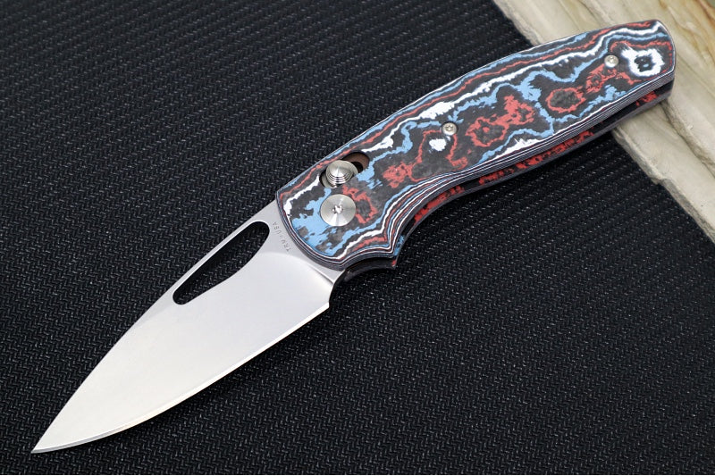TRM Knives BULLDOG Rev. B - Star Spangled Fat Carbon Fiber Handle  / Magnacut Steel / Tumbled Finish - Northwest Knives