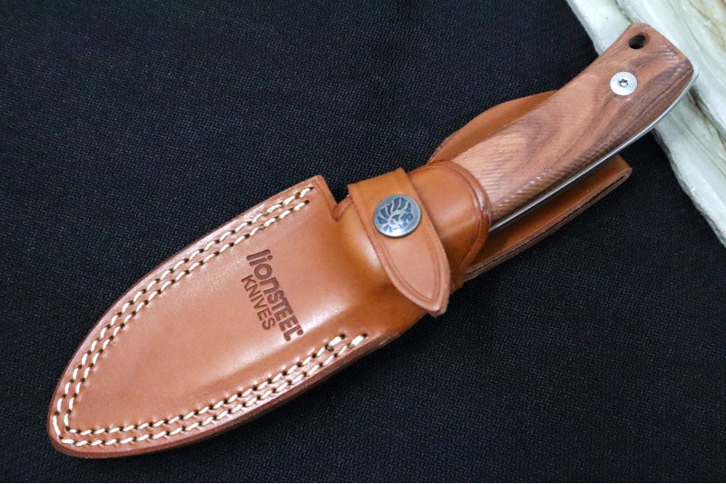 Lionsteel M4 Hunting Knife w/ Santos Wood Handle - Fixed Blade