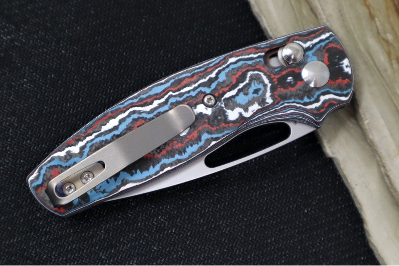 TRM Knives BULLDOG Rev. B - Star Spangled Fat Carbon Fiber Handle  / Magnacut Steel / Tumbled Finish - Northwest Knives