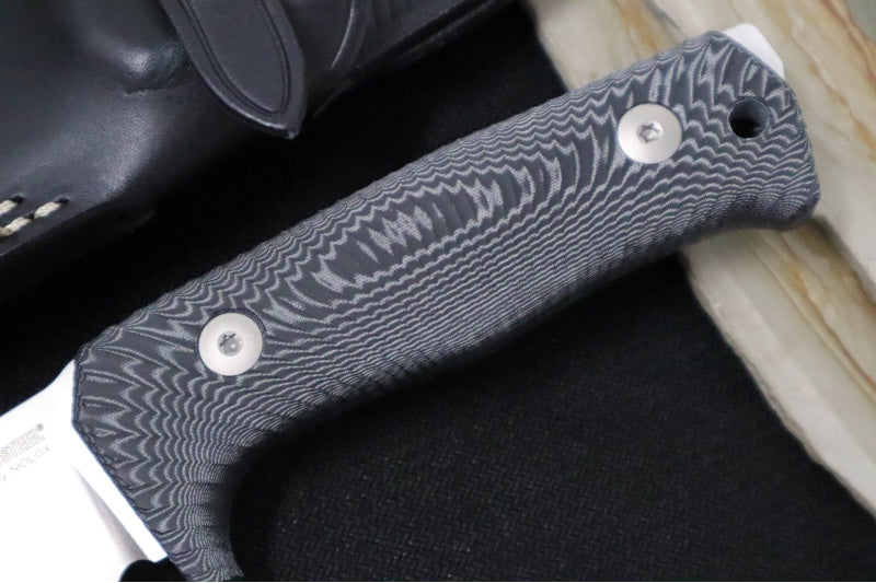 Lionsteel T5 Fixed Blade -  Black Micarta Handle / Niolox Steel / Black Leather Sheath T5 MI - Northwest Knives