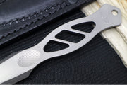 TRM Knives Javelin Fixed Blade - Full Titanium Handle & Blade Steel / Bead Blast Finish / Black Leather Sheath - Northwest Knives