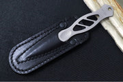TRM Knives Javelin Fixed Blade - Full Titanium Handle & Blade Steel / Bead Blast Finish / Black Leather Sheath - Northwest Knives