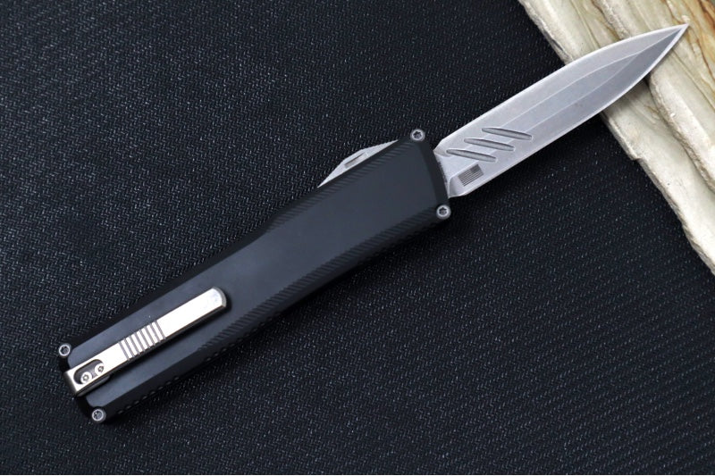 Axial Knives SHIFT V_3 OTF - Black Anodized Aluminum Handle & Stonewashed Hardware / Stonewashed Dagger Blade / CPM-Magnacut Steel - Northwest Knives